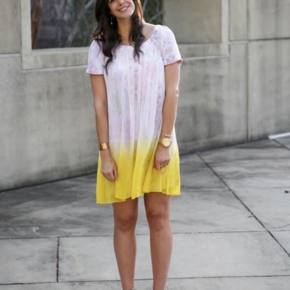 Anthropologie HD in Paris Ivory Ombre Chiffon Dress - Picture 4 of 14